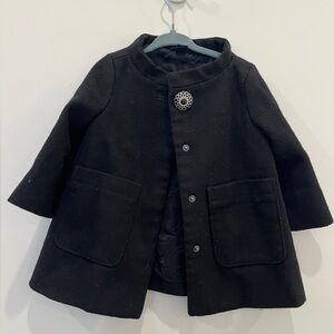 GAP Black Kids Cape Coat with Button Detail